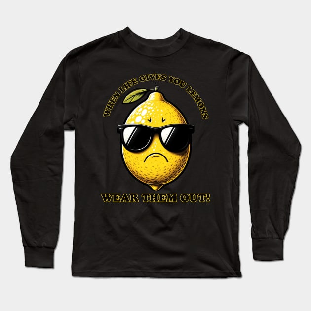 Cool Citrus: Lemon Life's Twists Long Sleeve T-Shirt by vk09design